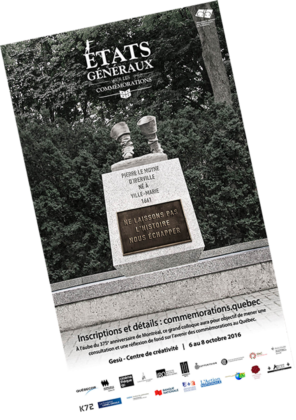 Image publicitaire des États généraux sur les commémorations au Québec