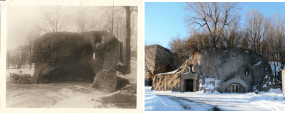 Grotte mausolée au cimetière Notre-Dame-des-Neiges au Québec