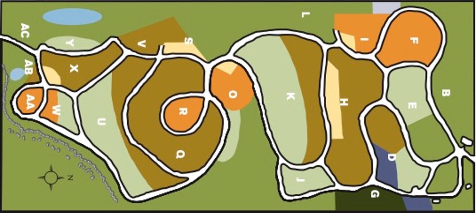 carte en couleur représentative d'un cimetière au Québec, Écomusée du patrimoine funéraire et commémoratif